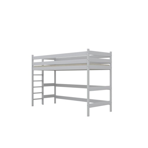 łóżko na antresoli z drabinką boczną