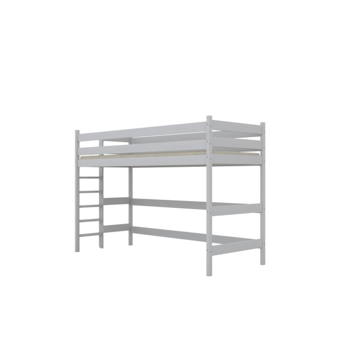 łóżko na antresoli z drabinką boczną