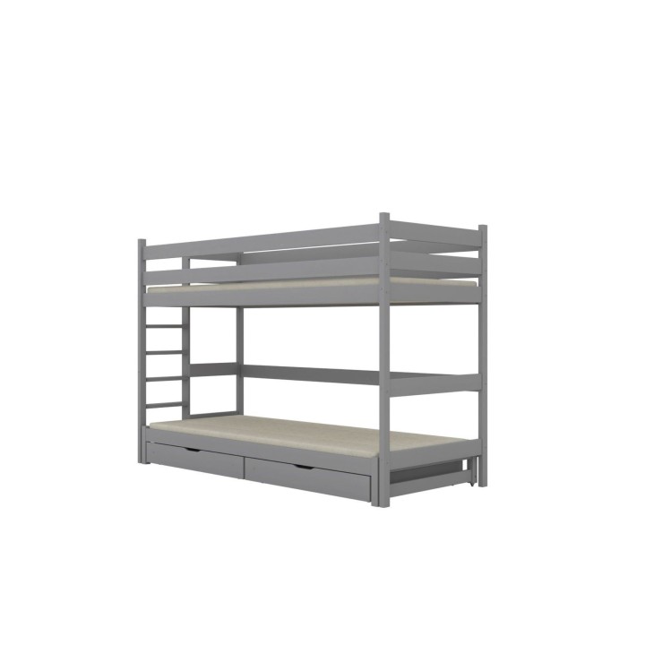 łóżko na antresoli z wysuwanym spaniem i szufladami