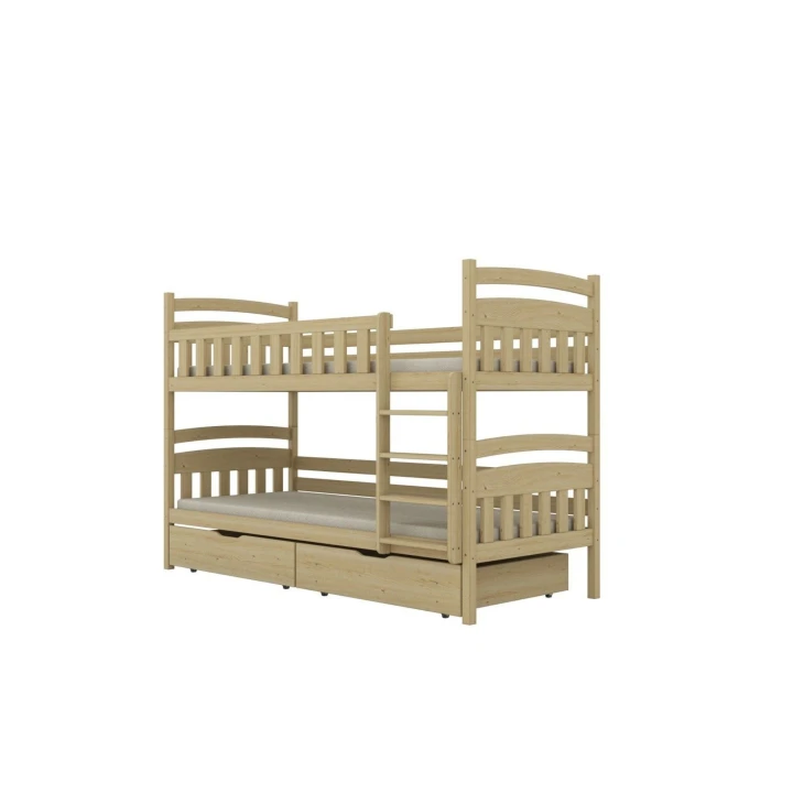 Łóżko piętrowe Milo z drabinką i szufladami