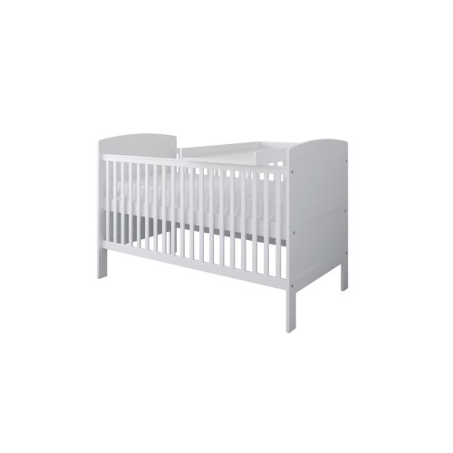 Białe łóżeczko 3w1 z przewijakiem 140x70 w wersji niemowlęcej