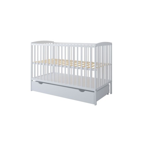 Białe łóżeczko z szufladą 120x60 dla dziecka