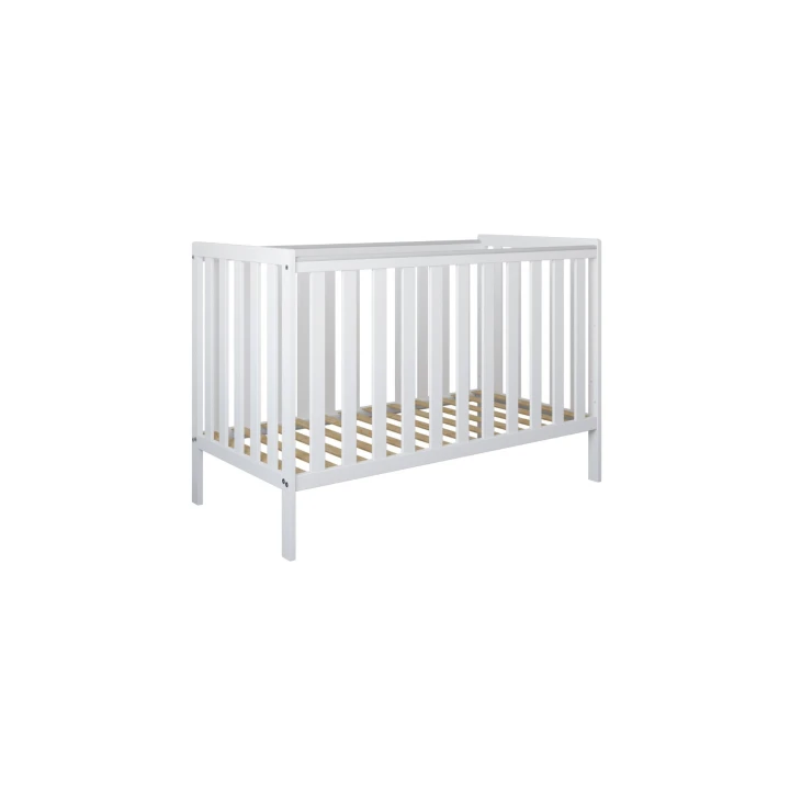 łóżeczko ze szczebelkami, regulacją materaca i opcjonalną szufladą