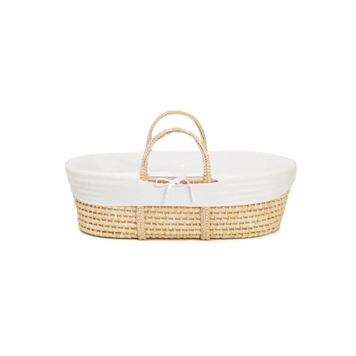 biała wyściółka bawełniana do kosza Mojżesza