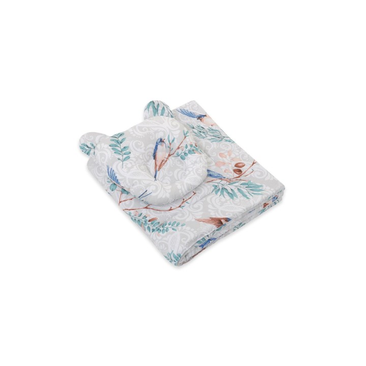 pościel do kosza Mojżesza w niebieskie ptaszki