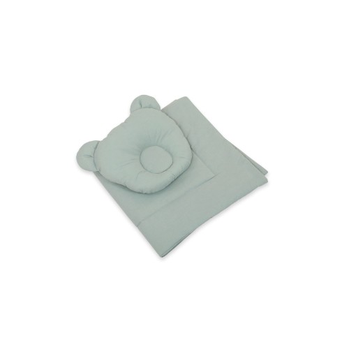 bawełniana pościel do kosza Mojżesza w kolorze szałwii