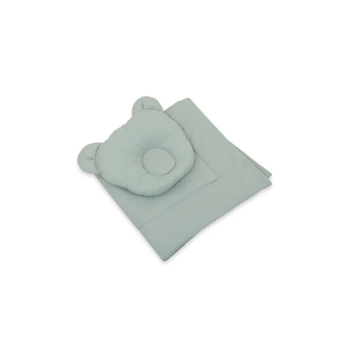 bawełniana pościel do kosza Mojżesza w kolorze szałwii