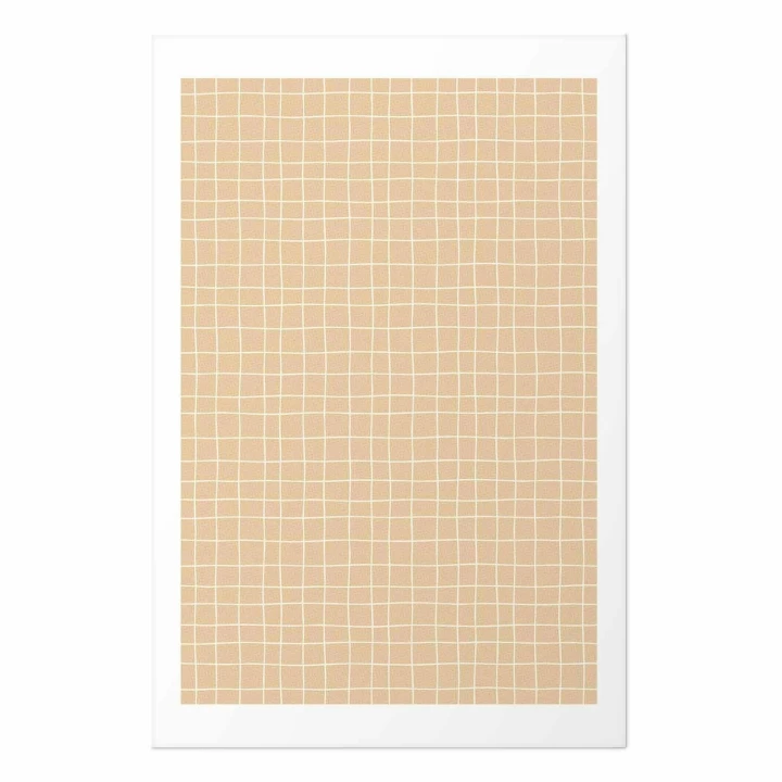 Plakat - Linie i szum - falująca kratka w odcieniach pomarańczu