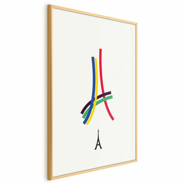 Plakat - Wieża Eiffla - grafika kolorowa - abstrakcja