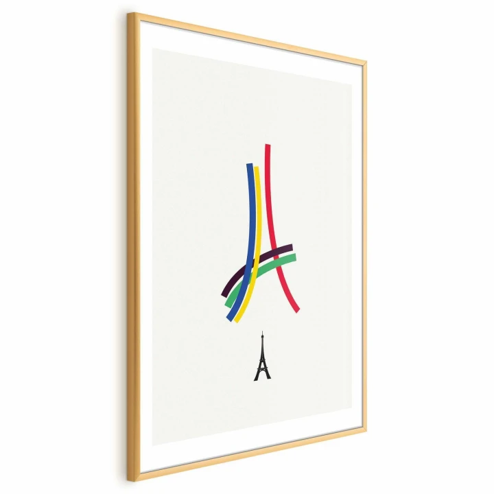 Plakat - Wieża Eiffla - grafika kolorowa - abstrakcja