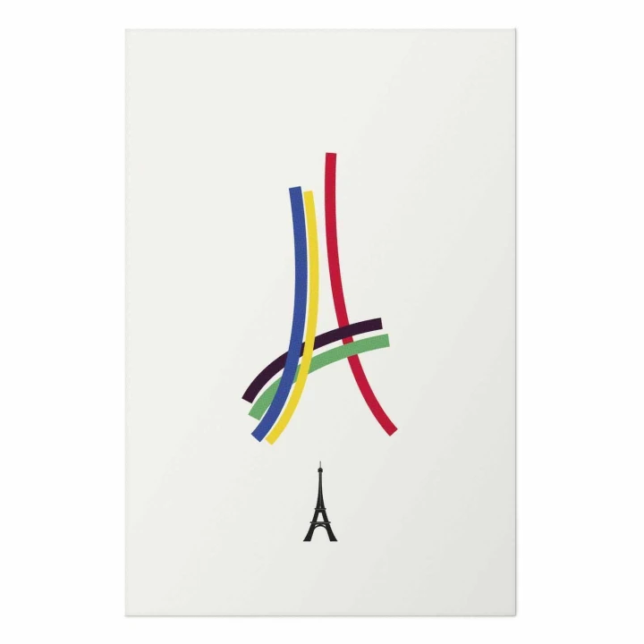 Plakat - Wieża Eiffla - grafika kolorowa - abstrakcja