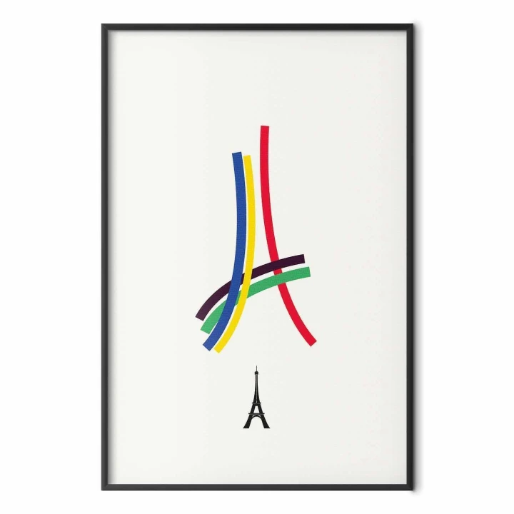 Plakat - Wieża Eiffla - grafika kolorowa - abstrakcja