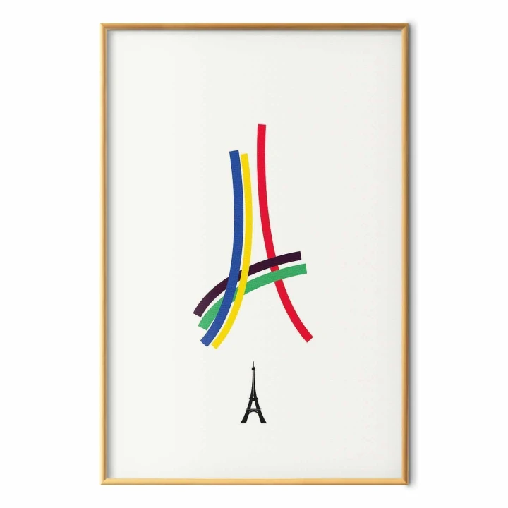 Plakat - Wieża Eiffla - grafika kolorowa - abstrakcja