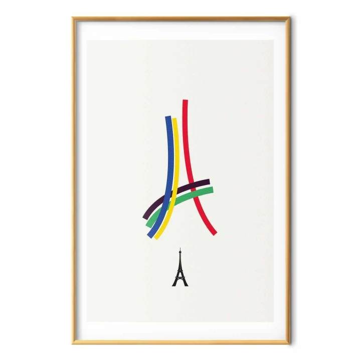 Plakat - Wieża Eiffla - grafika kolorowa - abstrakcja