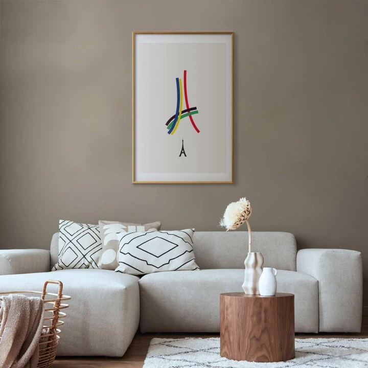 Plakat - Wieża Eiffla - grafika kolorowa - abstrakcja