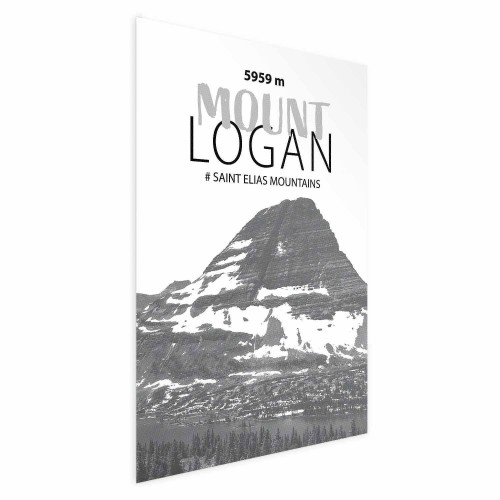 Plakat - Majestatyczny szczyt górski Mount Logan korona gór pejzaż górski