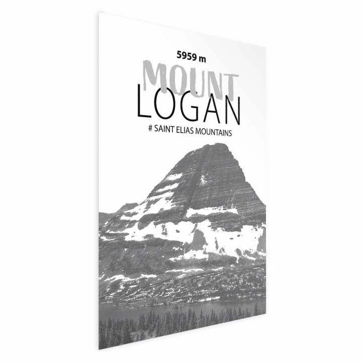 Plakat - Majestatyczny szczyt górski Mount Logan korona gór pejzaż górski