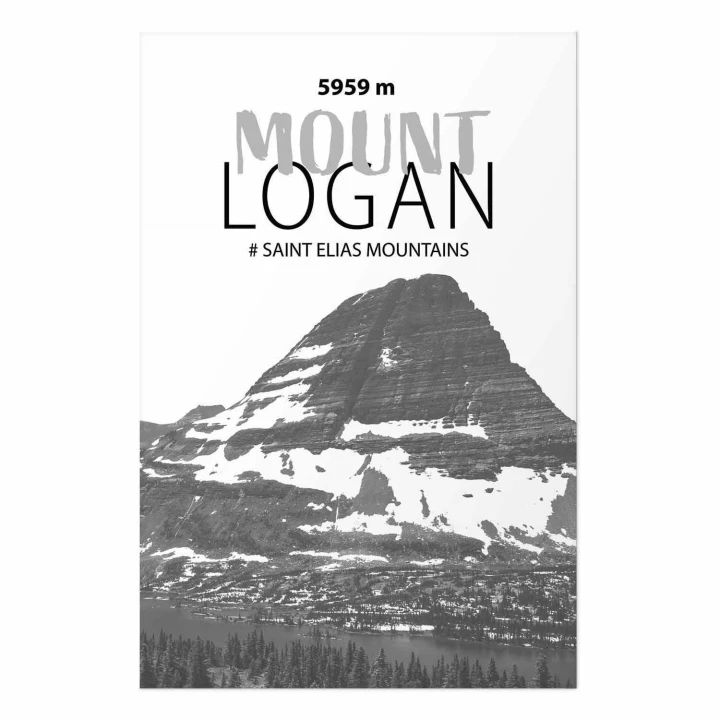 Plakat - Majestatyczny szczyt górski Mount Logan korona gór pejzaż górski