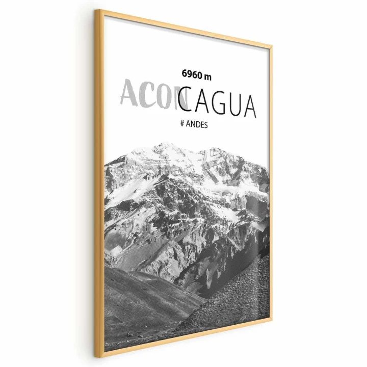 Plakat - Majestatyczny szczyt górski Aconcagua korona gór pejzaż górski
