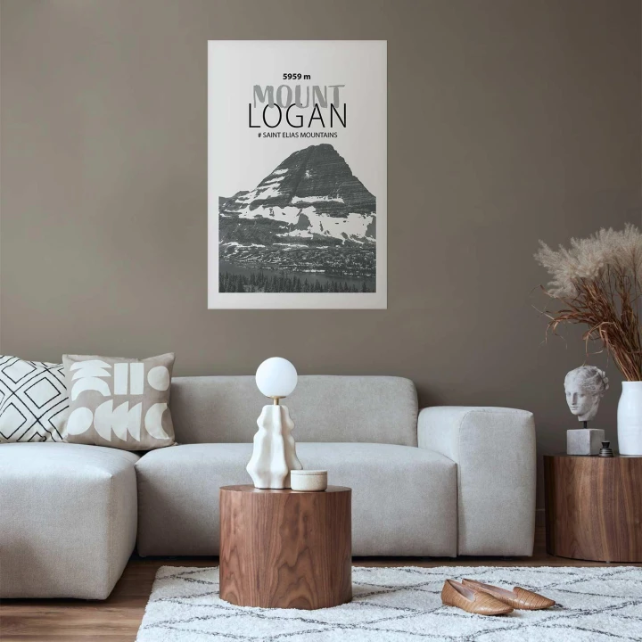 Plakat - Majestatyczny szczyt górski Mount Logan korona gór pejzaż górski