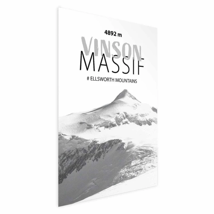 Plakat - majestatyczny szczyt górski Vinson Massif korona gór pejzaż górski
