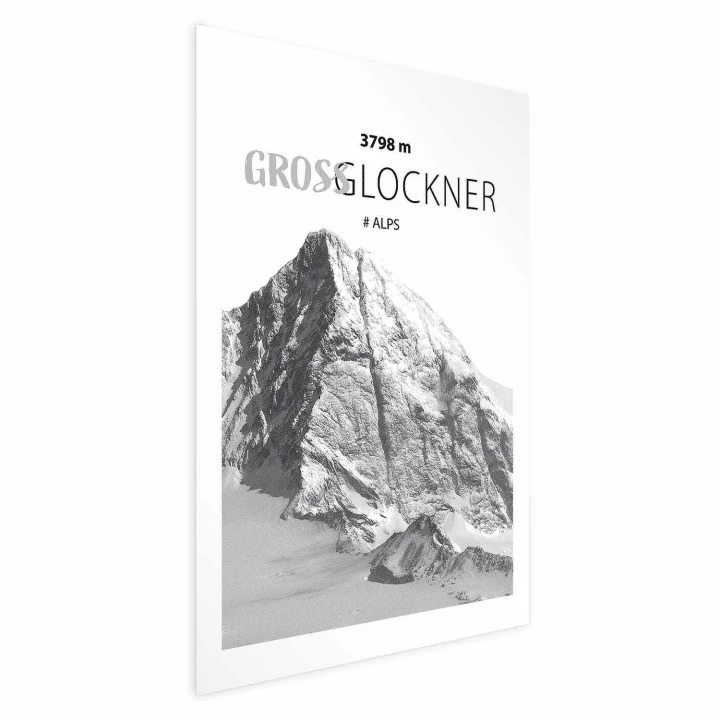 Plakat - Majestatyczny szczyt górski Glosslockner korona gór pejzaż górski