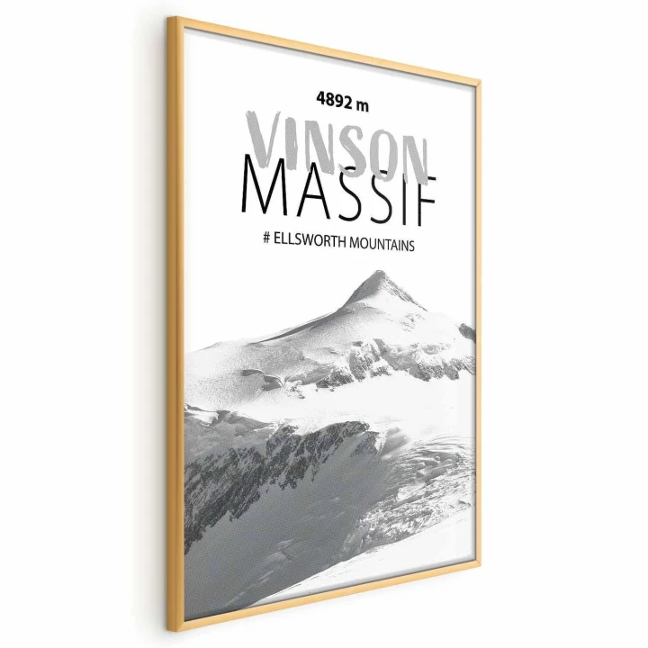 Plakat - majestatyczny szczyt górski Vinson Massif korona gór pejzaż górski