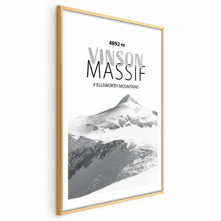 Plakat - majestatyczny szczyt górski Vinson Massif korona gór pejzaż górski