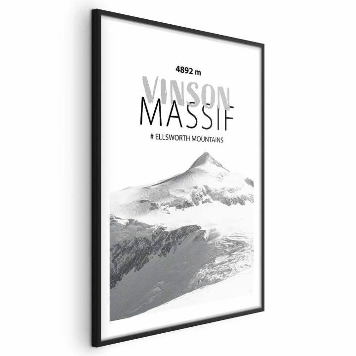 Plakat - majestatyczny szczyt górski Vinson Massif korona gór pejzaż górski