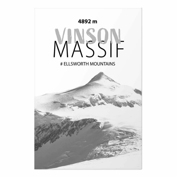 Plakat - majestatyczny szczyt górski Vinson Massif korona gór pejzaż górski