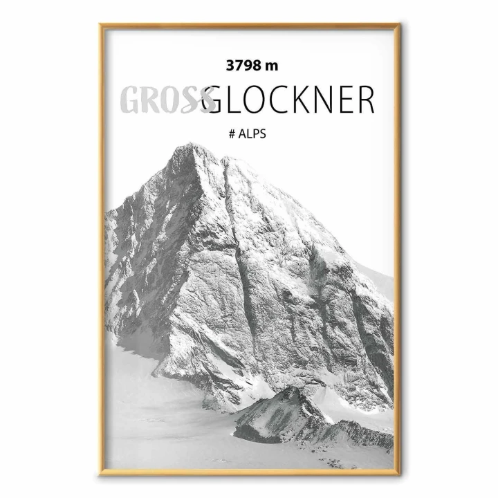 Plakat - Majestatyczny szczyt górski Glosslockner korona gór pejzaż górski