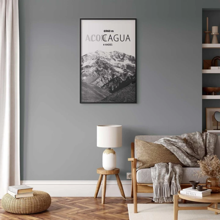 Plakat - Majestatyczny szczyt górski Aconcagua korona gór pejzaż górski