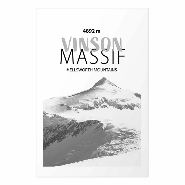 Plakat - majestatyczny szczyt górski Vinson Massif korona gór pejzaż górski