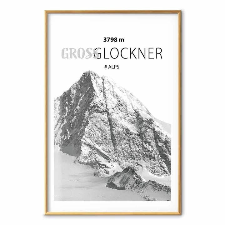 Plakat - Majestatyczny szczyt górski Glosslockner korona gór pejzaż górski