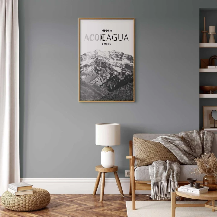 Plakat - Majestatyczny szczyt górski Aconcagua korona gór pejzaż górski