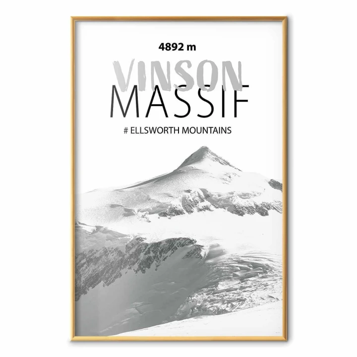 Plakat - majestatyczny szczyt górski Vinson Massif korona gór pejzaż górski