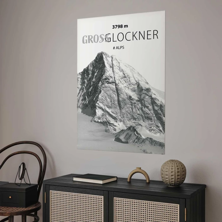 Plakat - Majestatyczny szczyt górski Glosslockner korona gór pejzaż górski