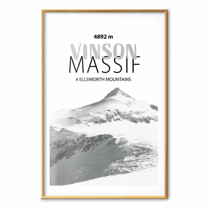 Plakat - majestatyczny szczyt górski Vinson Massif korona gór pejzaż górski