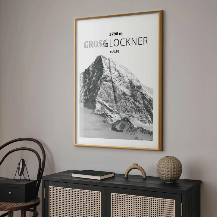 Plakat - Majestatyczny szczyt górski Glosslockner korona gór pejzaż górski