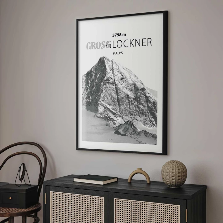 Plakat - Majestatyczny szczyt górski Glosslockner korona gór pejzaż górski