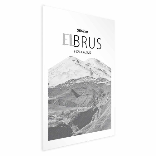 Plakat - Majestatyczny szczyt górski Elbrus korona gór pejzaż górski