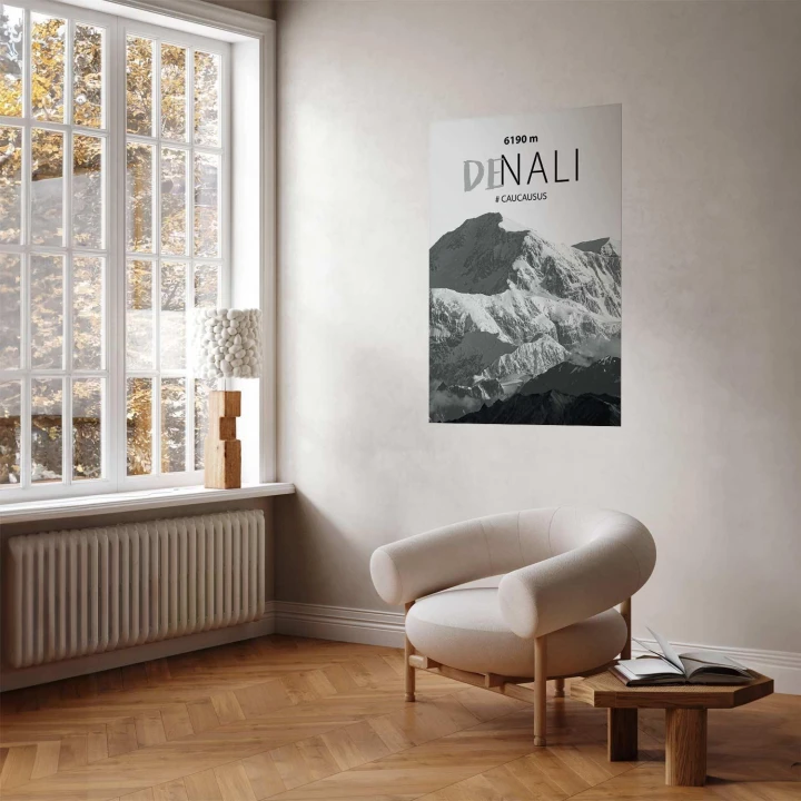 Plakat - Majestatyczny szczyt górski Denali korona gór pejzaż górski