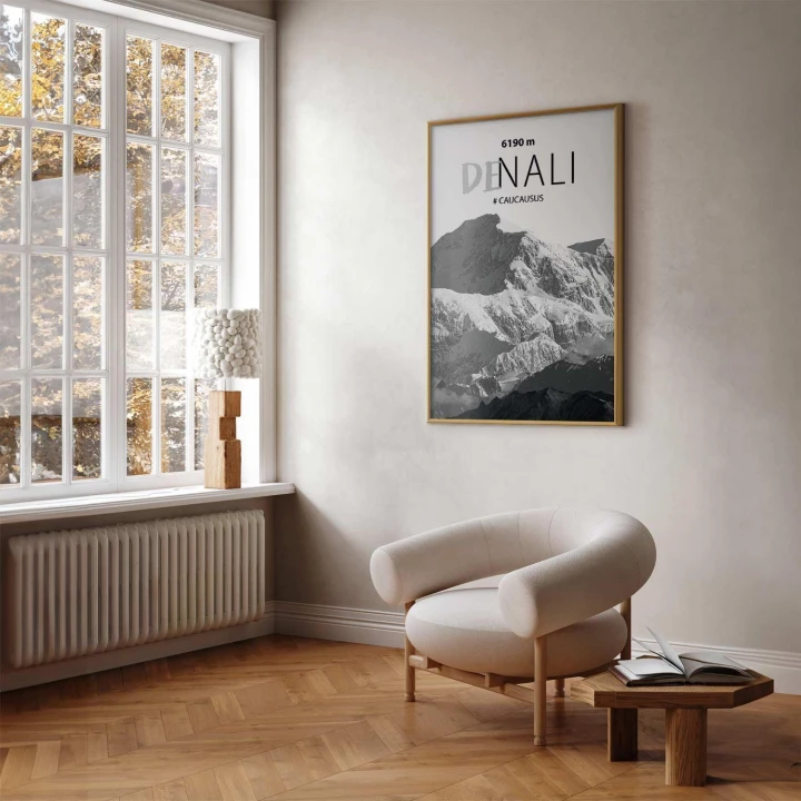 Plakat - Majestatyczny szczyt górski Denali korona gór pejzaż górski