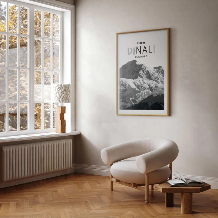 Plakat - Majestatyczny szczyt górski Denali korona gór pejzaż górski