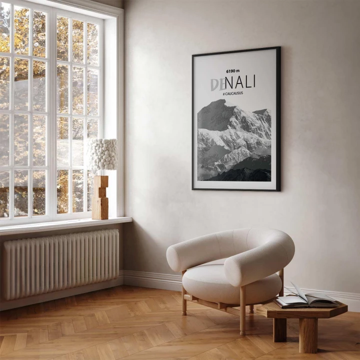 Plakat - Majestatyczny szczyt górski Denali korona gór pejzaż górski