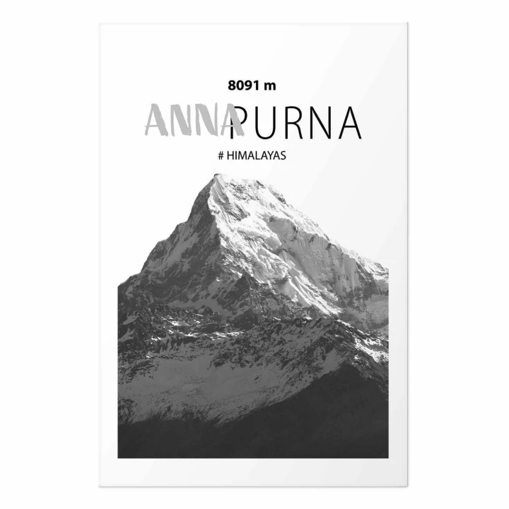 Plakat - Majestatyczny szczyt górski Annapurna korona gór pejzaż górski