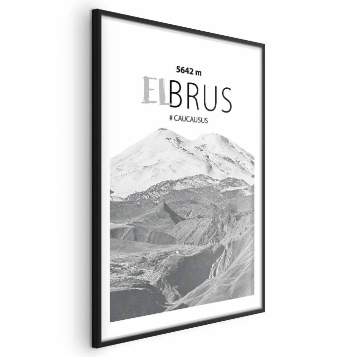Plakat - Majestatyczny szczyt górski Elbrus korona gór pejzaż górski