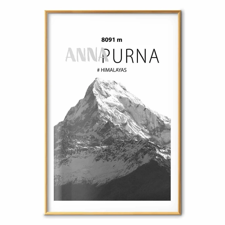 Plakat - Majestatyczny szczyt górski Annapurna korona gór pejzaż górski