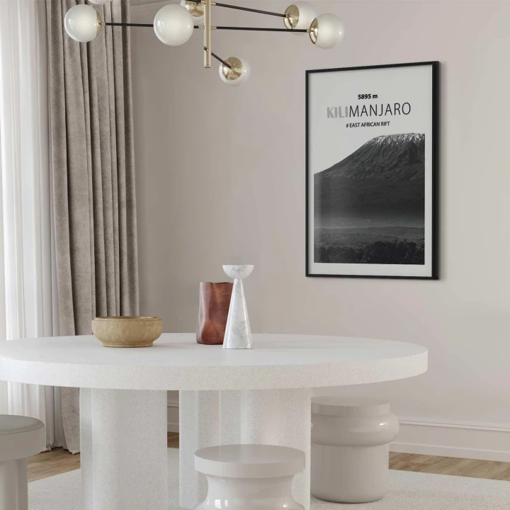 Plakat - Majestatyczny szczyt górski Kilimanjaro korona gór pejzaż górski