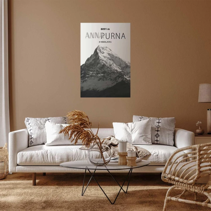Plakat - Majestatyczny szczyt górski Annapurna korona gór pejzaż górski